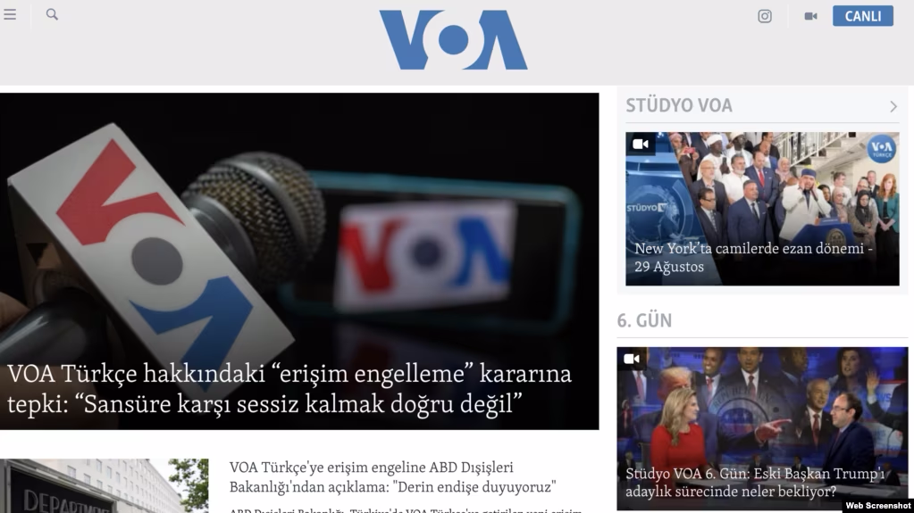 VOA Website Banned in Turkey